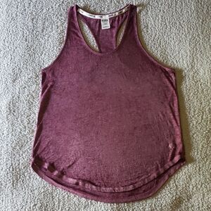 VS PINK Embroidered Dog Cotton Blend Sleeveless Racerback Sleepwear Tank Top
